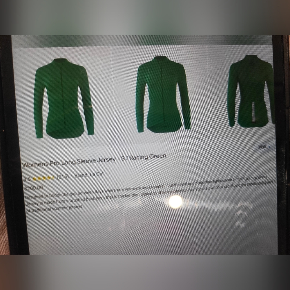 LE COL Mens  Long Sleeve Jersey (XXL, GREEN) Pre Owned